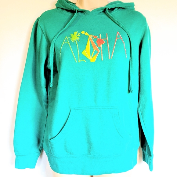 Volcom Tops - Volcom pullover hoodie,‎ teal/green, Aloha, sz S